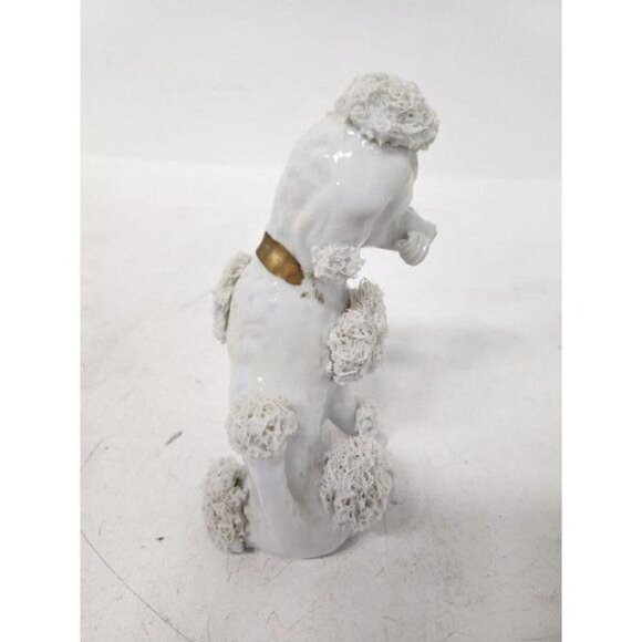 VTG 1950s Ceramic White Spaghetti Poodle Dog Figurine Japanese Rare Mid Century - Picture 7 of 10